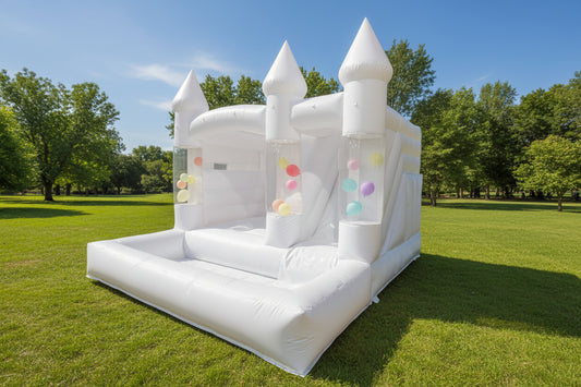 White Bouncy Castle Combo with Towers